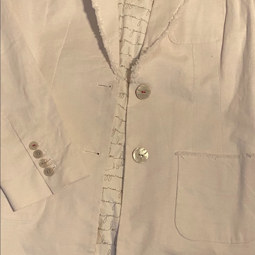 Peace Love World Linen Blazer